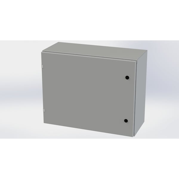 1/4 Turn Latch Electrical Enclosures, 24 in H, 12 in D, 30 in W, NEMA 3R, 4, 12, 13, Carbon Steel